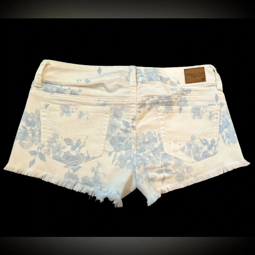 AMERICAN EAGLE FLORAL CUT OFF JEAN SHORTS Y2K BOHO